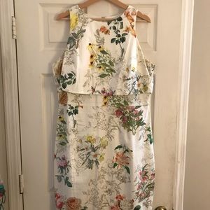 ASOS Brand Floral Print Double Layer Wiggle Dress